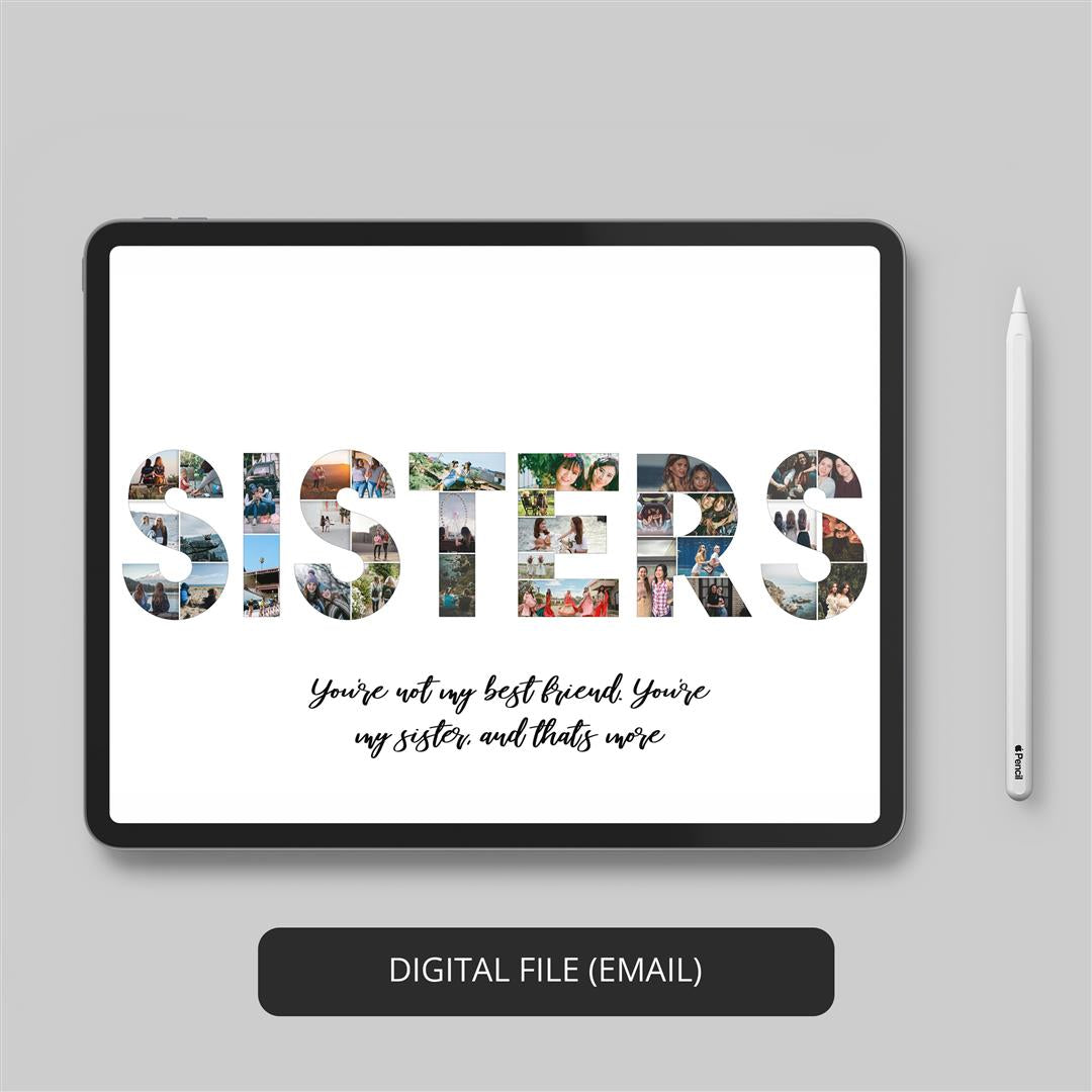 Capture your sister's love: Personalized photo collage for a meaningful gift
