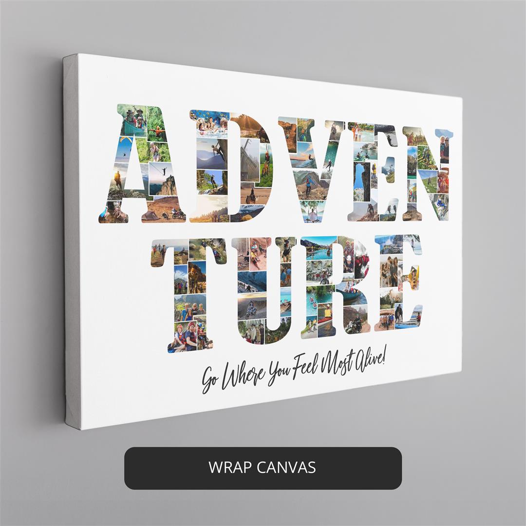 Adventure wall art - Personalized photo collage