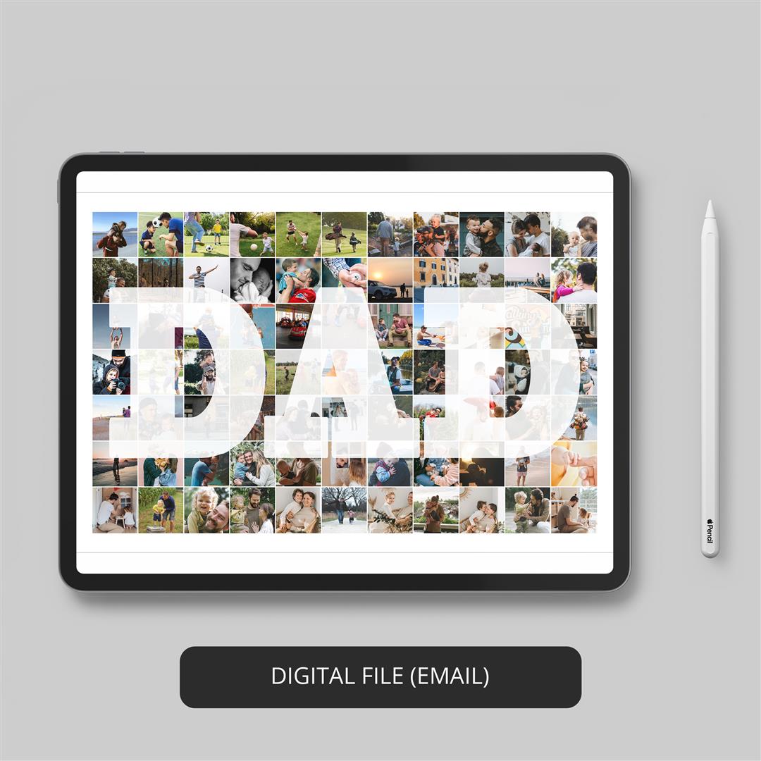 Dad Wall Art: Custom Dad Photo Collage for Eye-Catching Home Decor