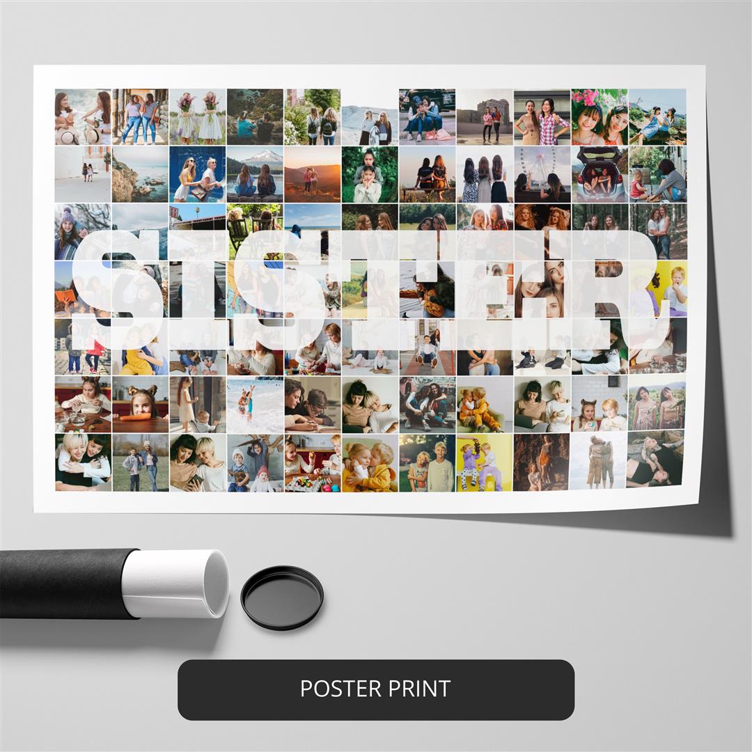 Gift ideas for sister: Personalized photo collage for a memorable celebration