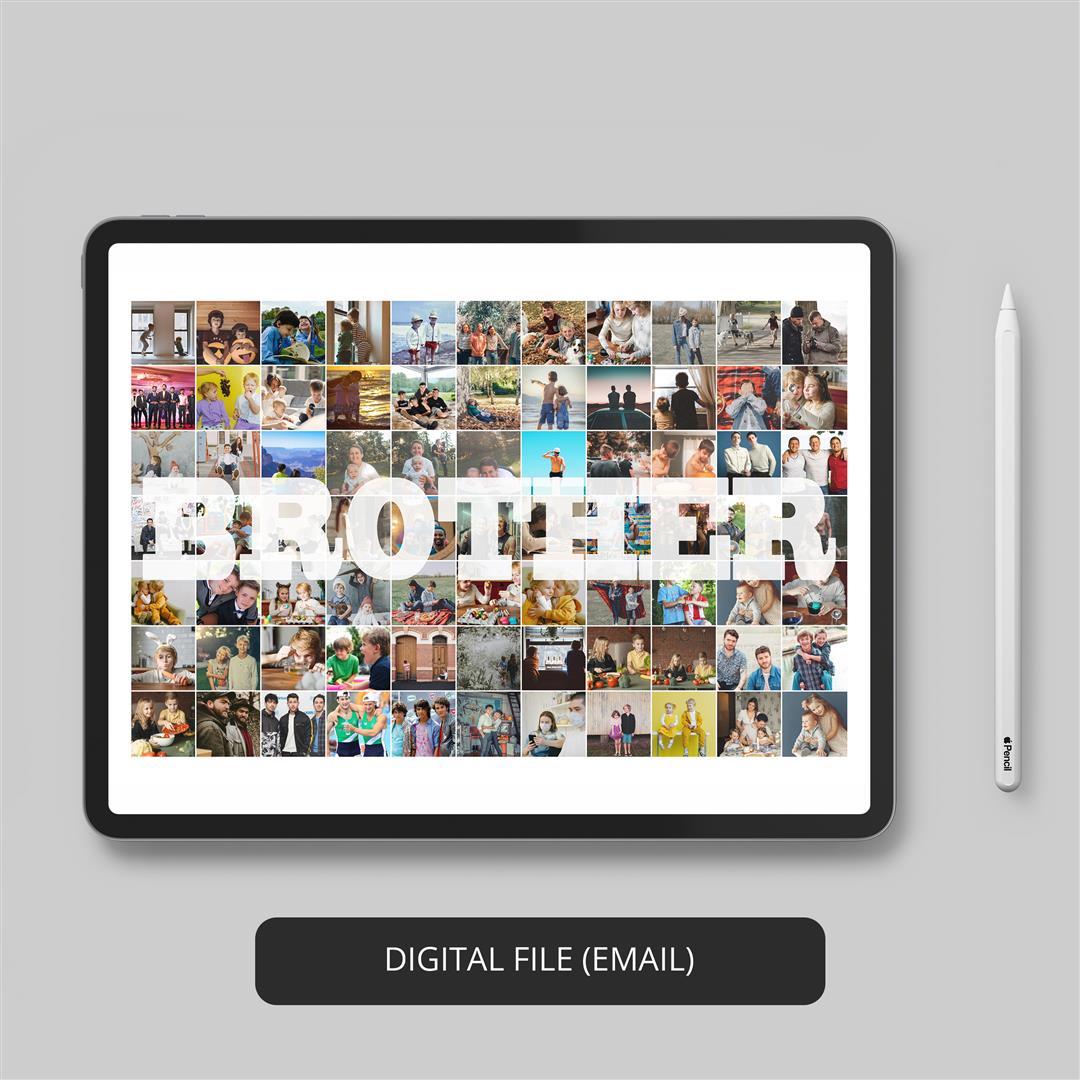Birthday Gift Ideas for Brother - Custom Photo Collage and Wall Art