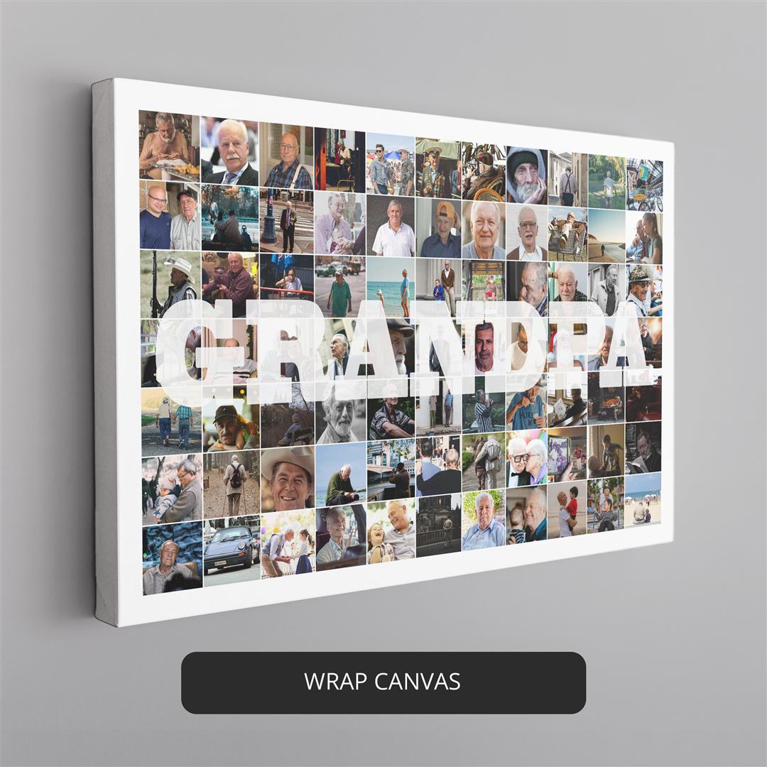 Unique Gifts for Grandpa - Customized Photo Collage Artwork