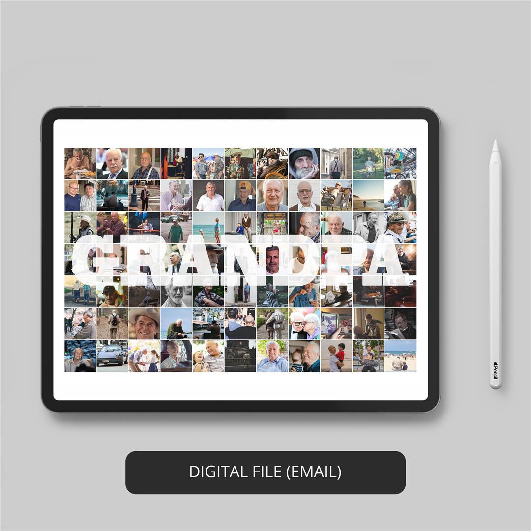 Grandpa Art - Customized Photo Collage Canvas Print