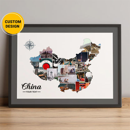 Personalized China Artwork - Custom Photo Collage