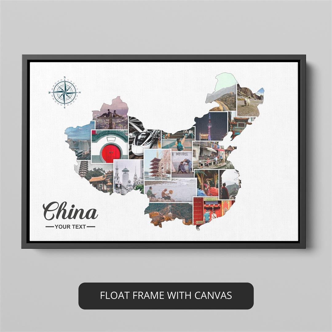 Map of China Art - Personalized Collage Print