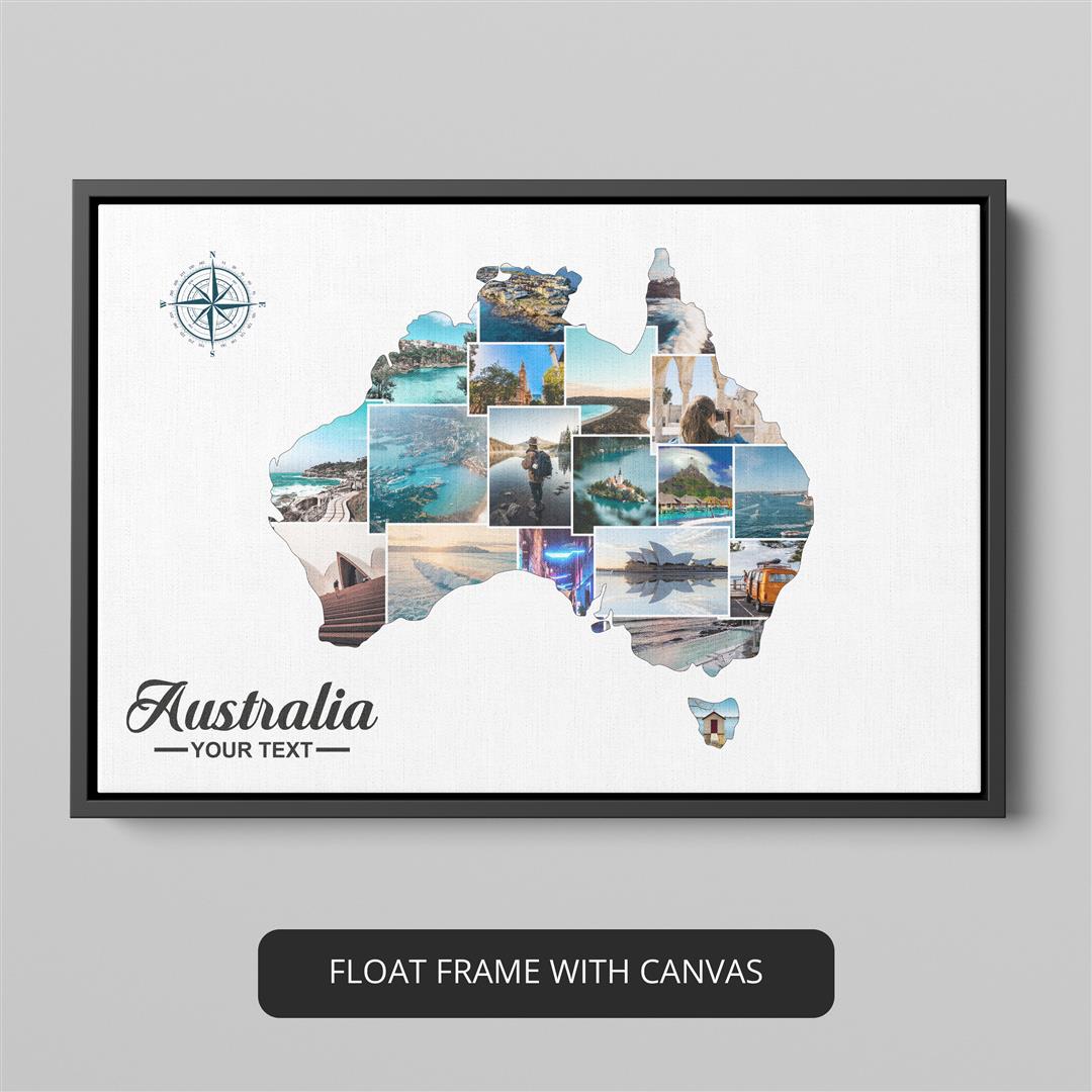 Discover the beauty of Australia with our personalized photo collage - Australian canvas wall art