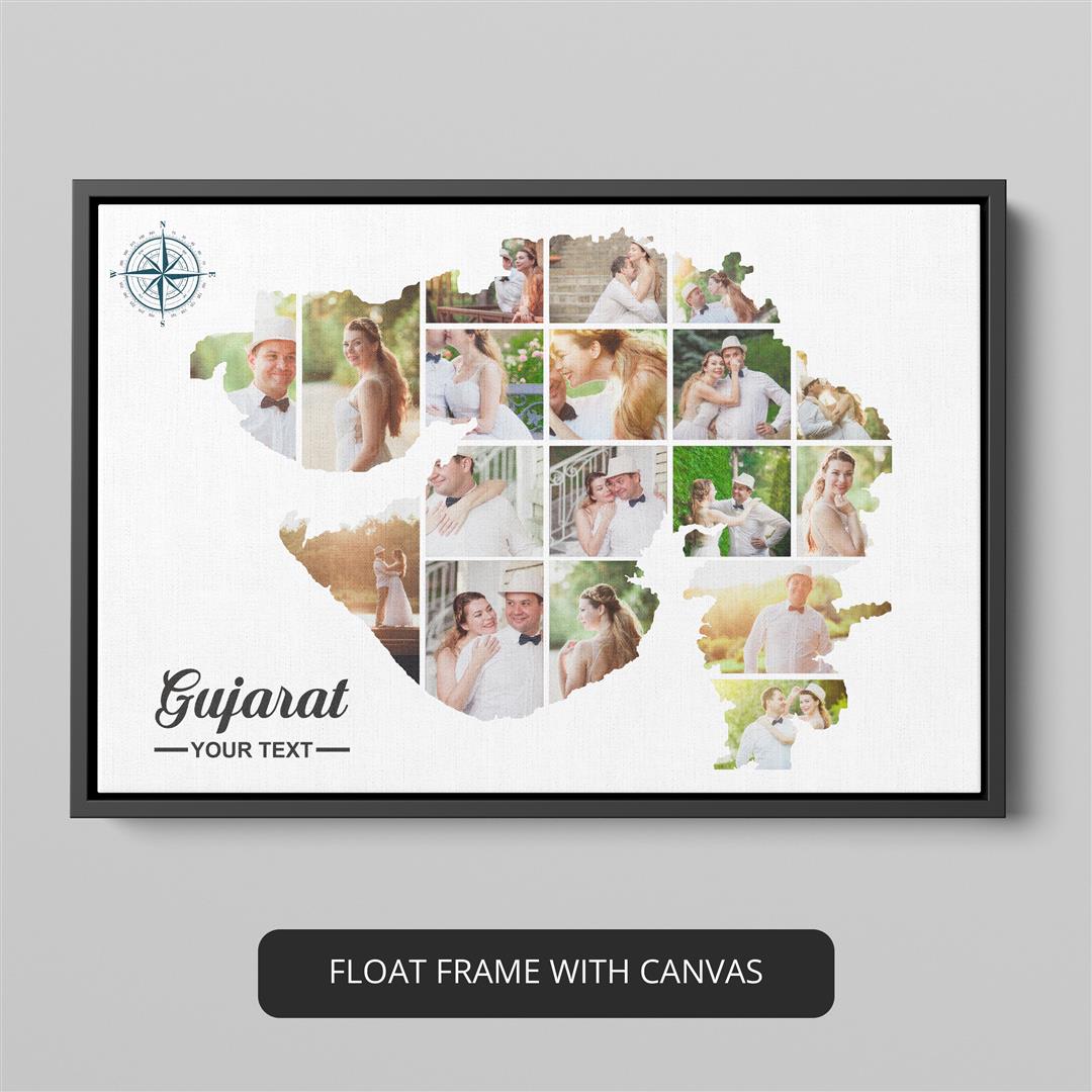 Stunning Gujarat Map Wall Art: Personalized Map Artwork for Your Home