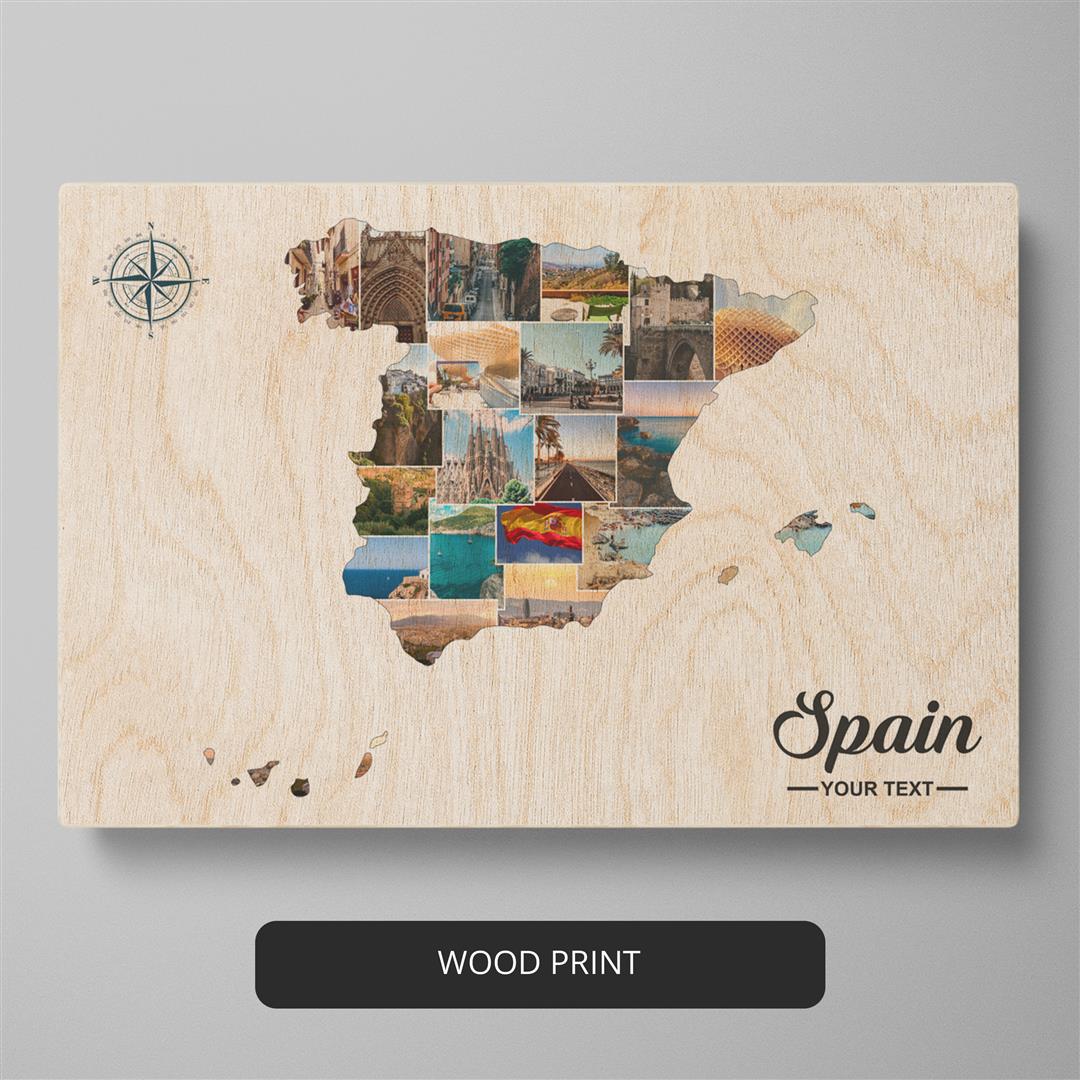 Capture Memories with a Map of Spain Collage: Spain Poster, Spain Wall Art