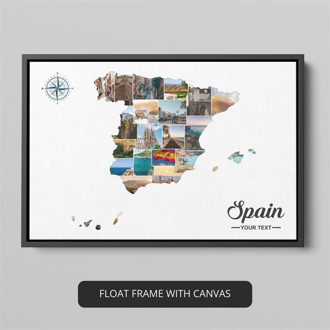 Create a Striking Map of Spain Collage: Spain Wall Art, Home Decor Spain