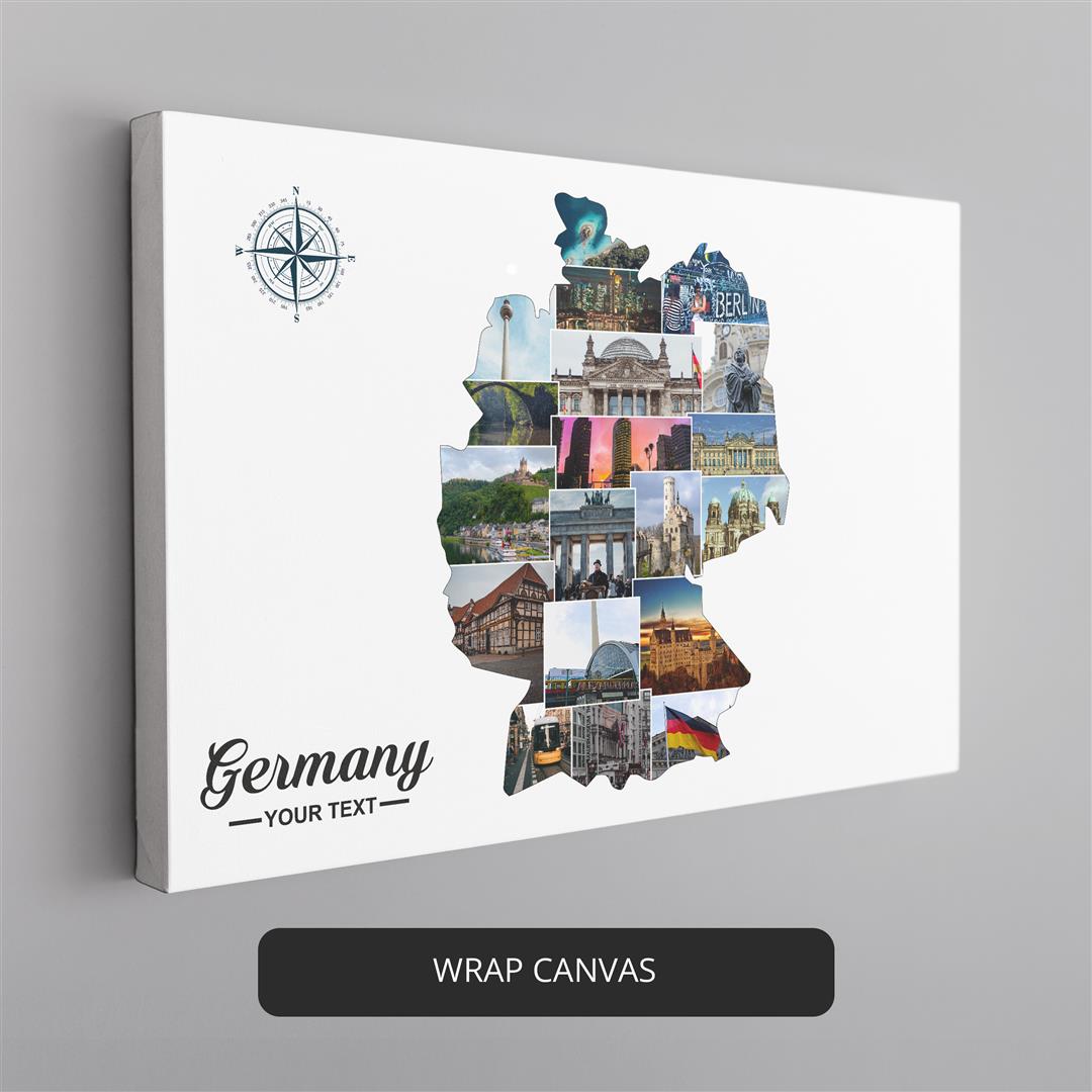Germany City Map Photo Collage - Beautifully Crafted Germany Gifts and Decorations