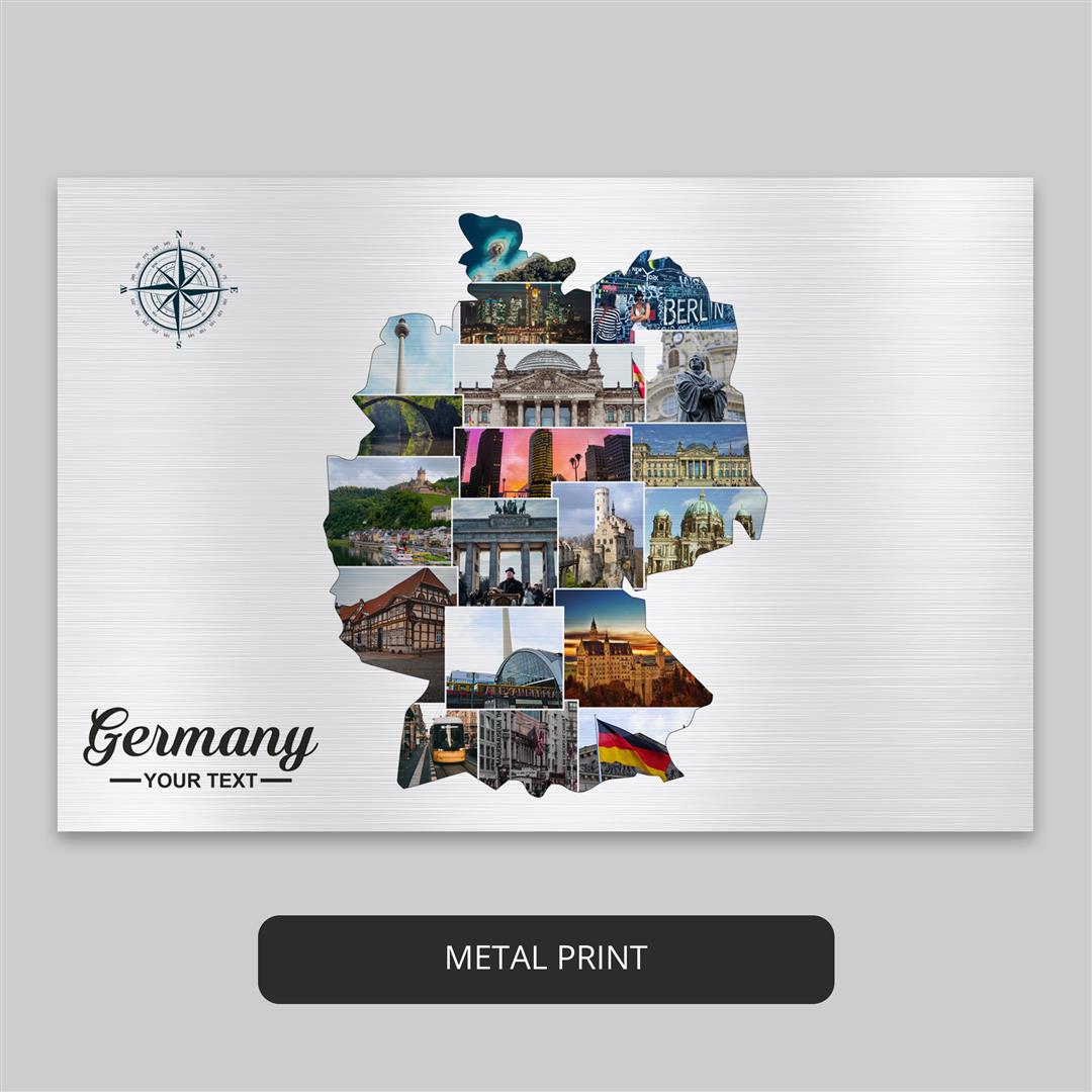 Germany Map Poster Collage - Captivating Decorations for Germany Enthusiasts
