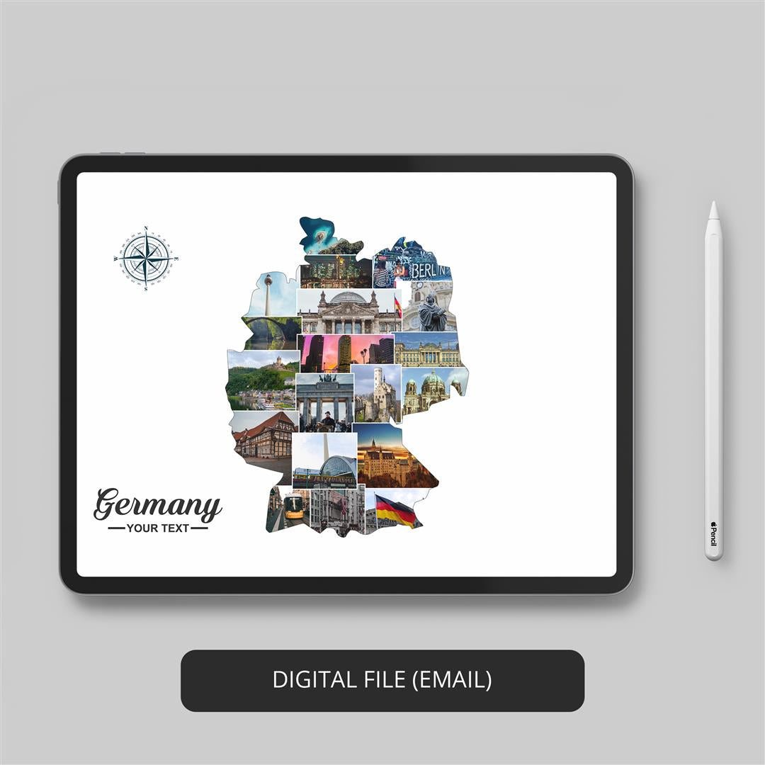 Eye-Catching Germany Map Collage - Enhance Your Space with Germany Inspired Decor and Posters