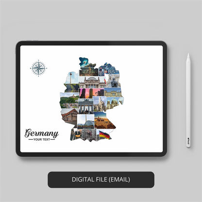 Eye-Catching Germany Map Collage - Enhance Your Space with Germany Inspired Decor and Posters