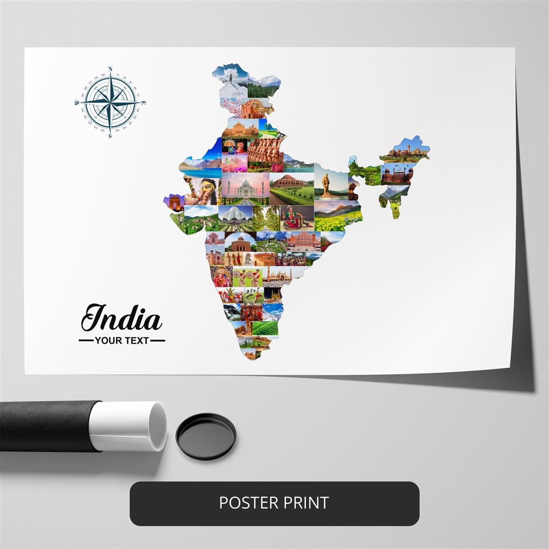 India Wall Decor: Stunning Personalized Photo Collage on Canvas Prints