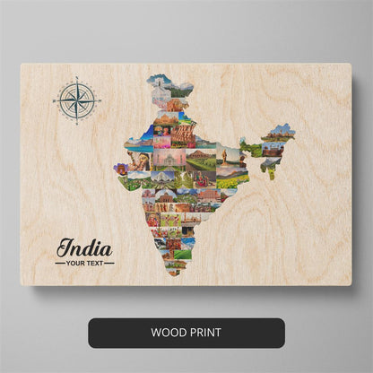Indian Canvas Art: Personalized Photo Collage as India Map Poster