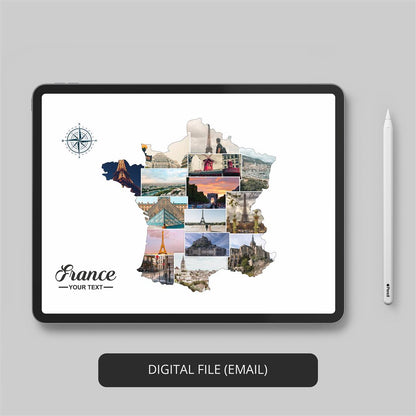 France Art Prints - Personalized Photo Collage Frame