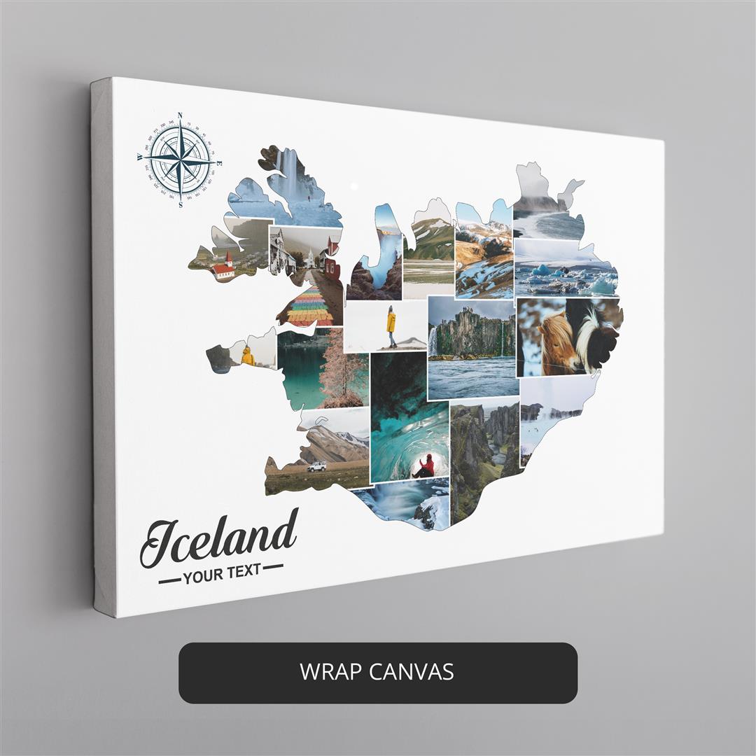 Capture Iceland's Beauty with a Map-Inspired Personalized Photo Collage