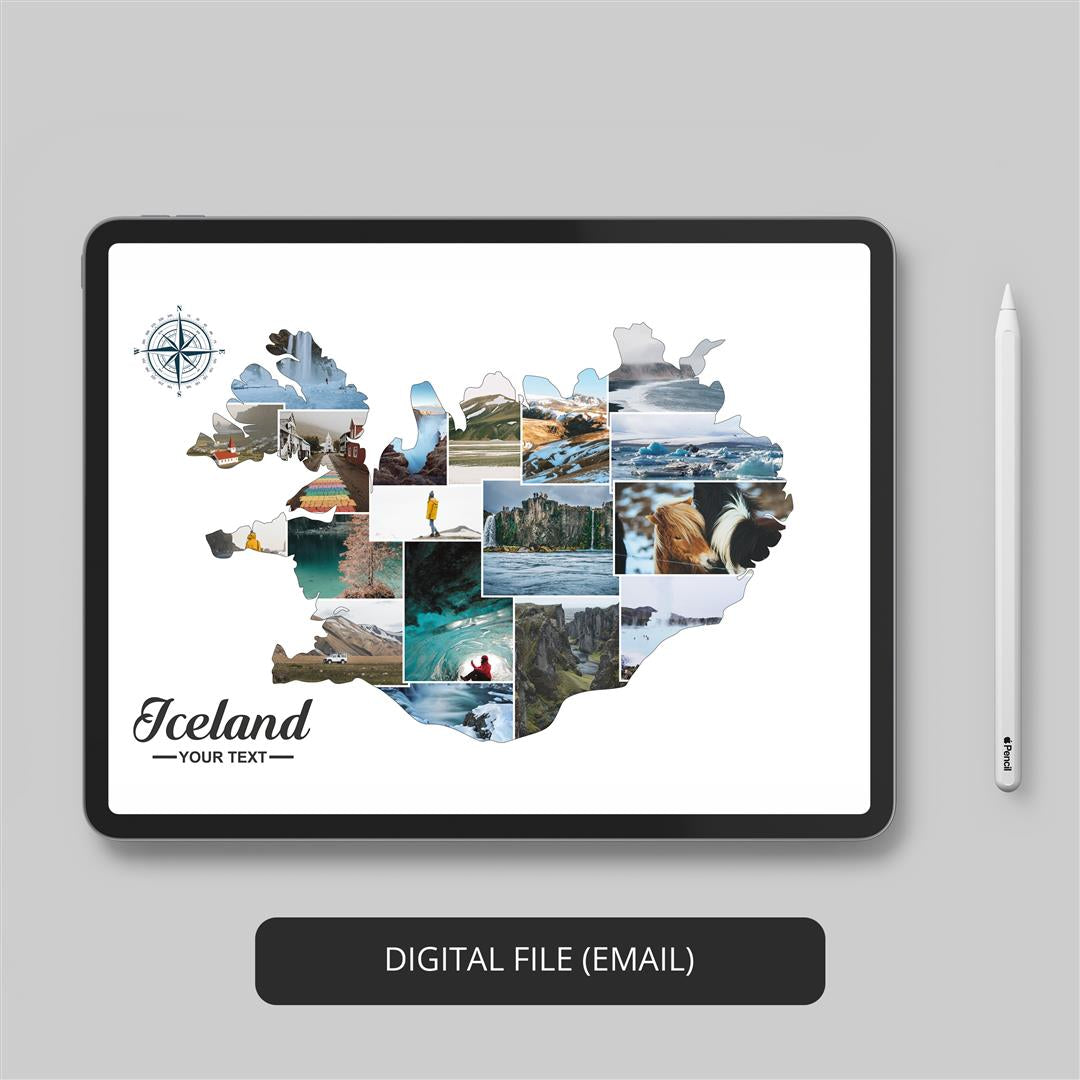 Celebrate Christmas with Iceland-Inspired Personalized Photo Collage and Map Decorations
