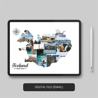 Celebrate Christmas with Iceland-Inspired Personalized Photo Collage and Map Decorations
