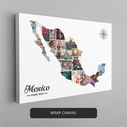 Captivating Map of Mexico: Handcrafted Photo Collage