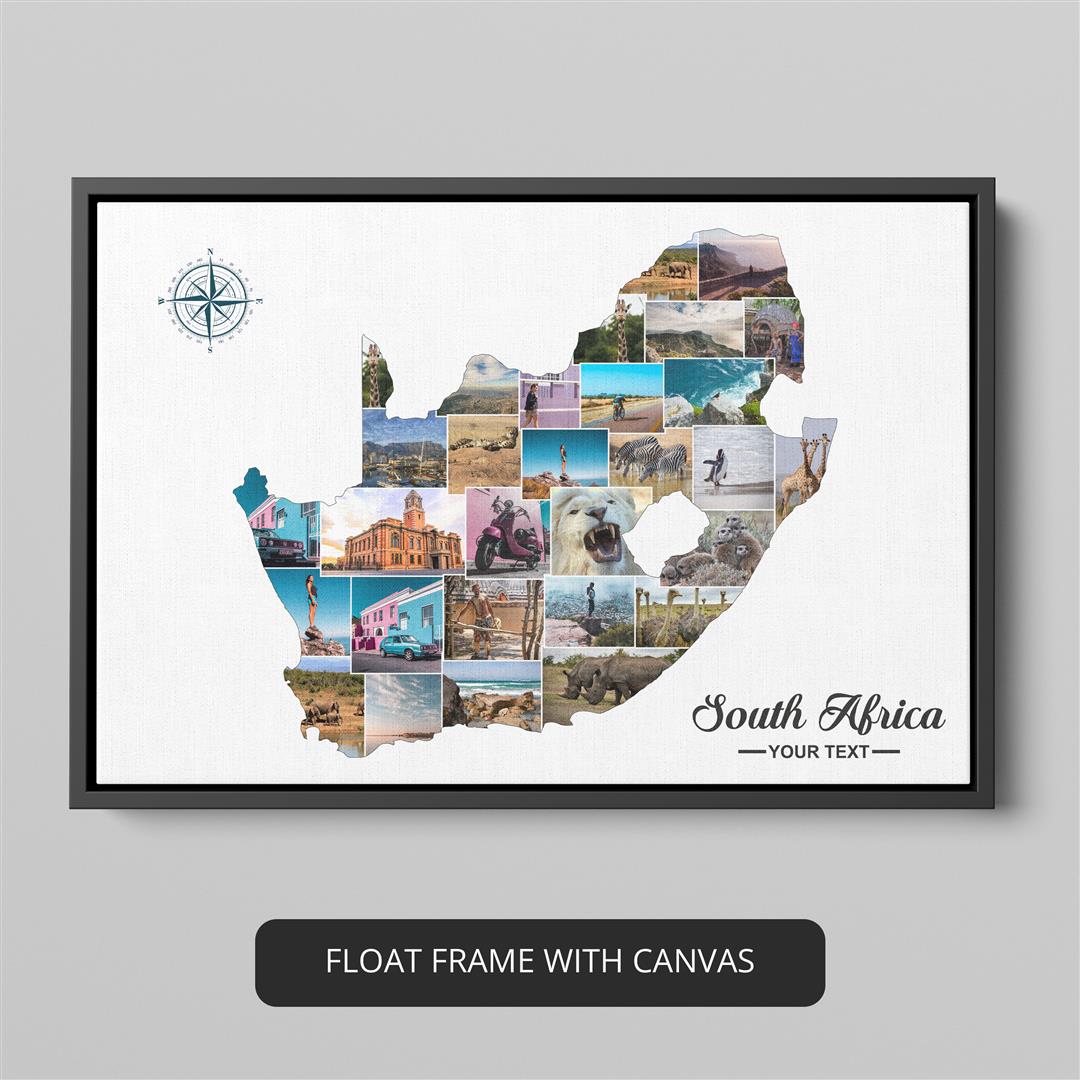 Eye-catching South Africa map artwork - Canvas wall art decor