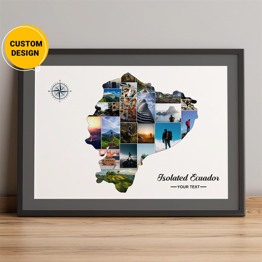 Mapa Collage Personalized Photo Collage Wall Art Decor Map Of Ecuador – CollagemasterCo