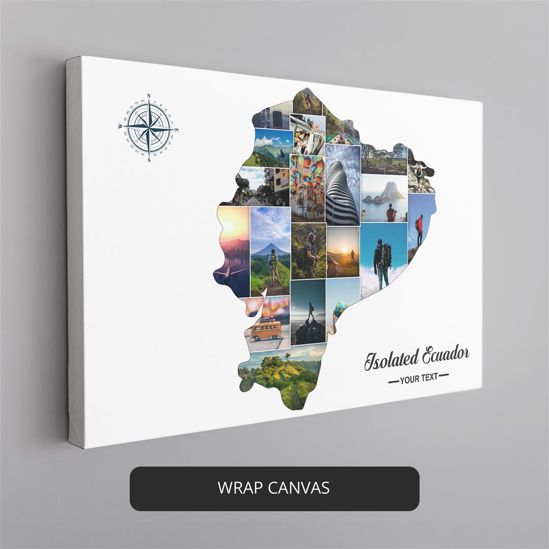 Ecuador Map Collage: Unique Artwork for Your Home Decor