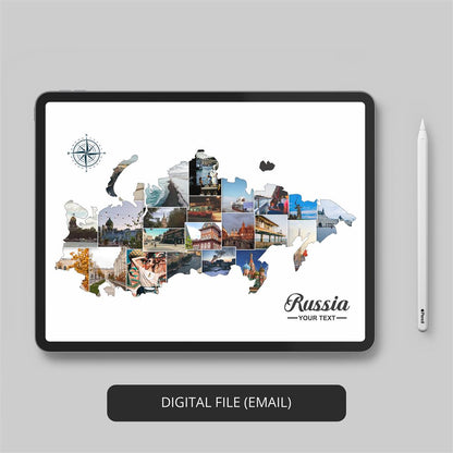 Russia Map Collage: A Captivating Piece of Art Showcasing Russia and its Surrounding Countries