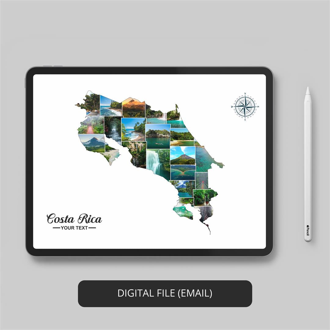 Costa Rica Poster Personalized Photo Collage: Perfect Christmas Decoration