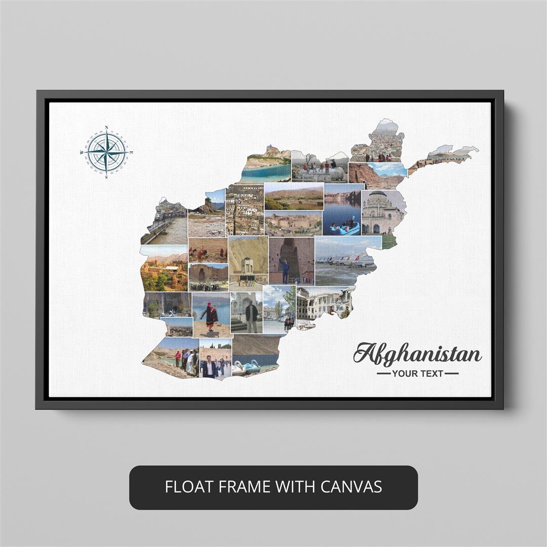 Handcrafted Afghanistan Wall Art: Captivating Canvas Print of Afghanistan Map