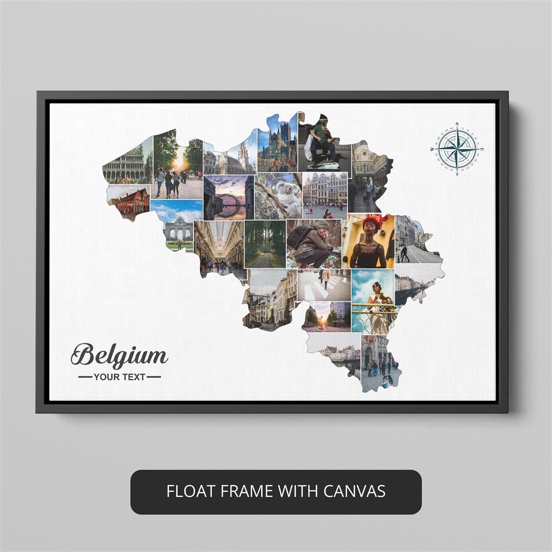 Decorate with Style: Map of Belgium Europe Photo Collage