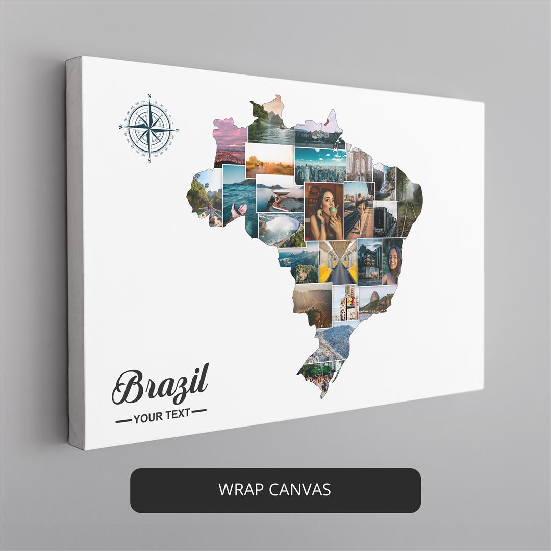 Custom Brazil Map Collage: Stunning Brazil Themed Gifts and Decor
