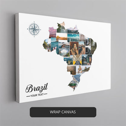 Custom Brazil Map Collage: Stunning Brazil Themed Gifts and Decor