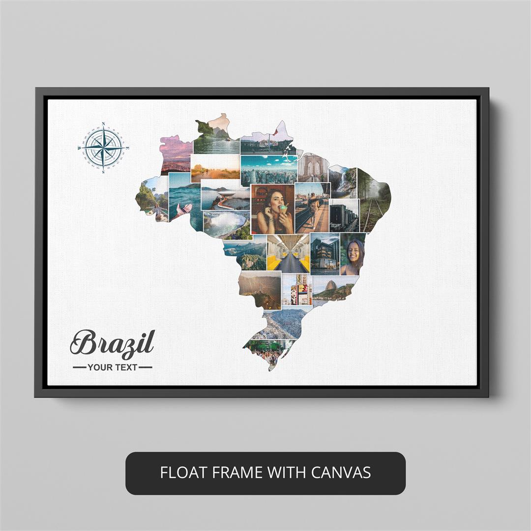 Customized Map of Brazil Collage - Exceptional Brazil Home Decor and Wall Art