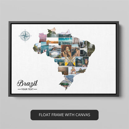Customized Map of Brazil Collage - Exceptional Brazil Home Decor and Wall Art
