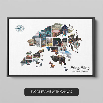 Map of Hong Kong - Personalized Photo Collage Gift