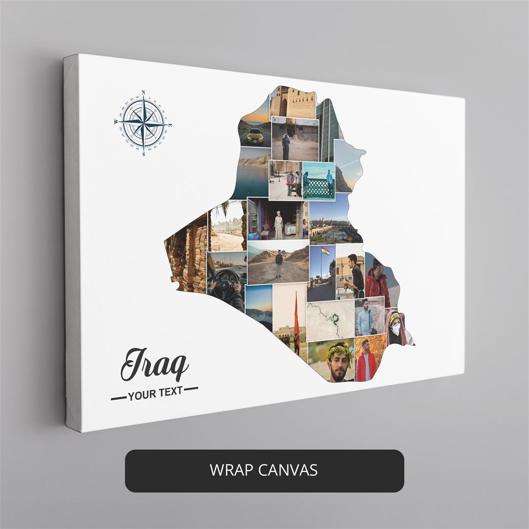 Stunning Personalized Map of Iraq - Ideal Gift Choice