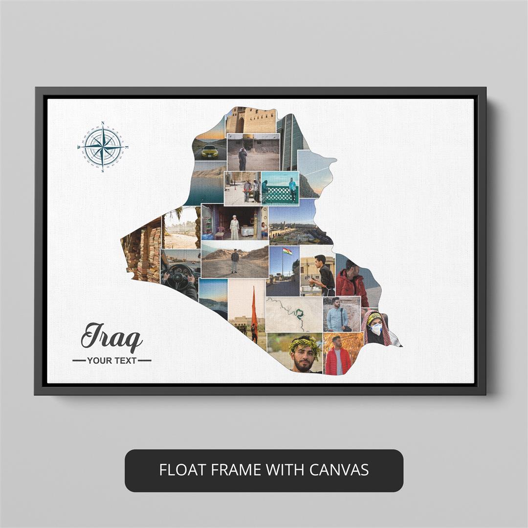 Captivating Maps of Iraq Art Collage - Perfect Souvenir