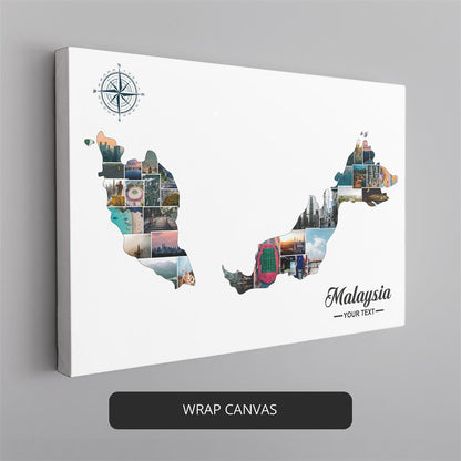 Capture Memories with a Photo Collage of Malaysia's Country Map