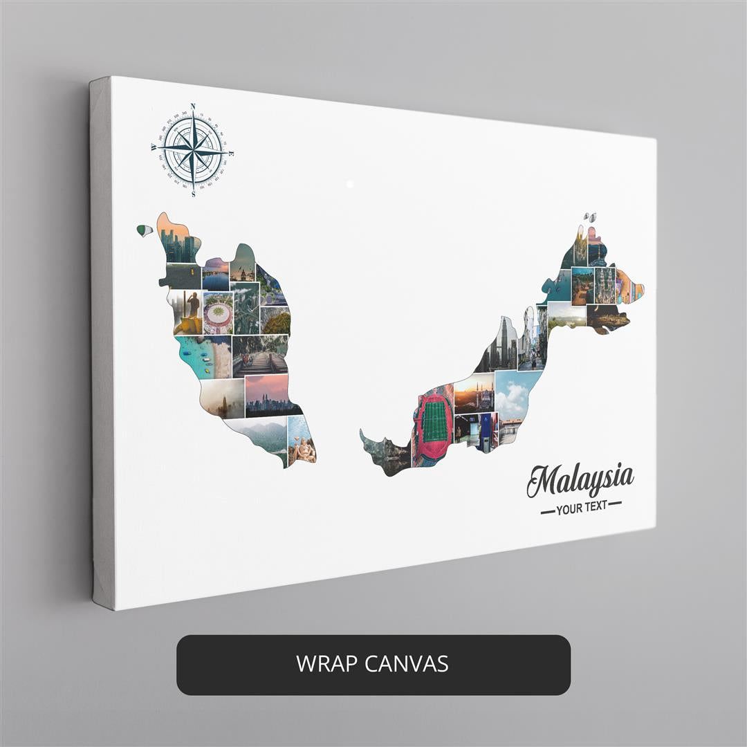 Capture Memories with a Photo Collage of Malaysia's Country Map