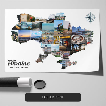 Stunning Ukraine Map Poster | Unique Map of Ukraine Collage