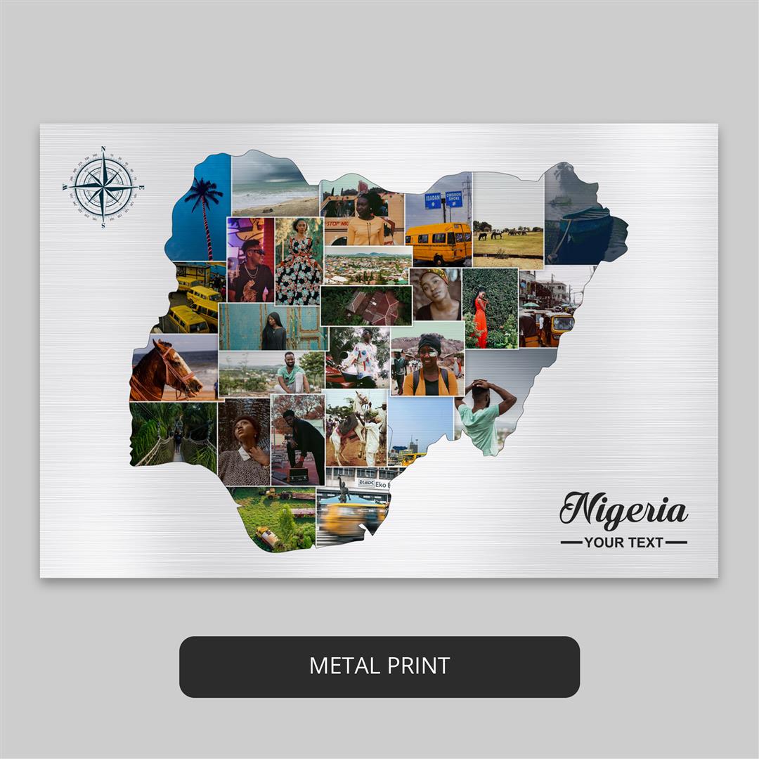Nigeria Map Photo Collage: Enhance Your Space with Nigerian Charm