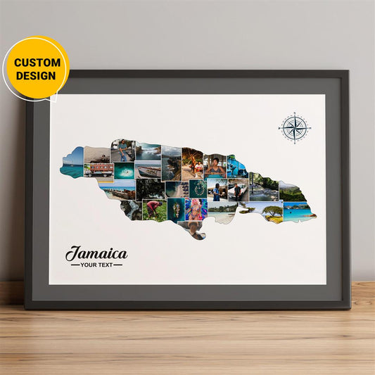 Jamaica Decor: Vibrant Personalized Photo Collage - Unique Wall Art