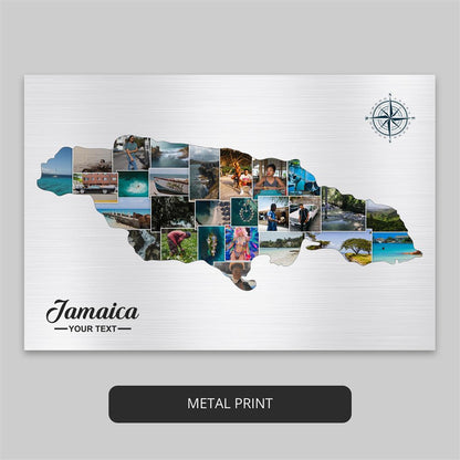 Map of Jamaica: Personalized Photo Collage - Captivating Wall Decoration