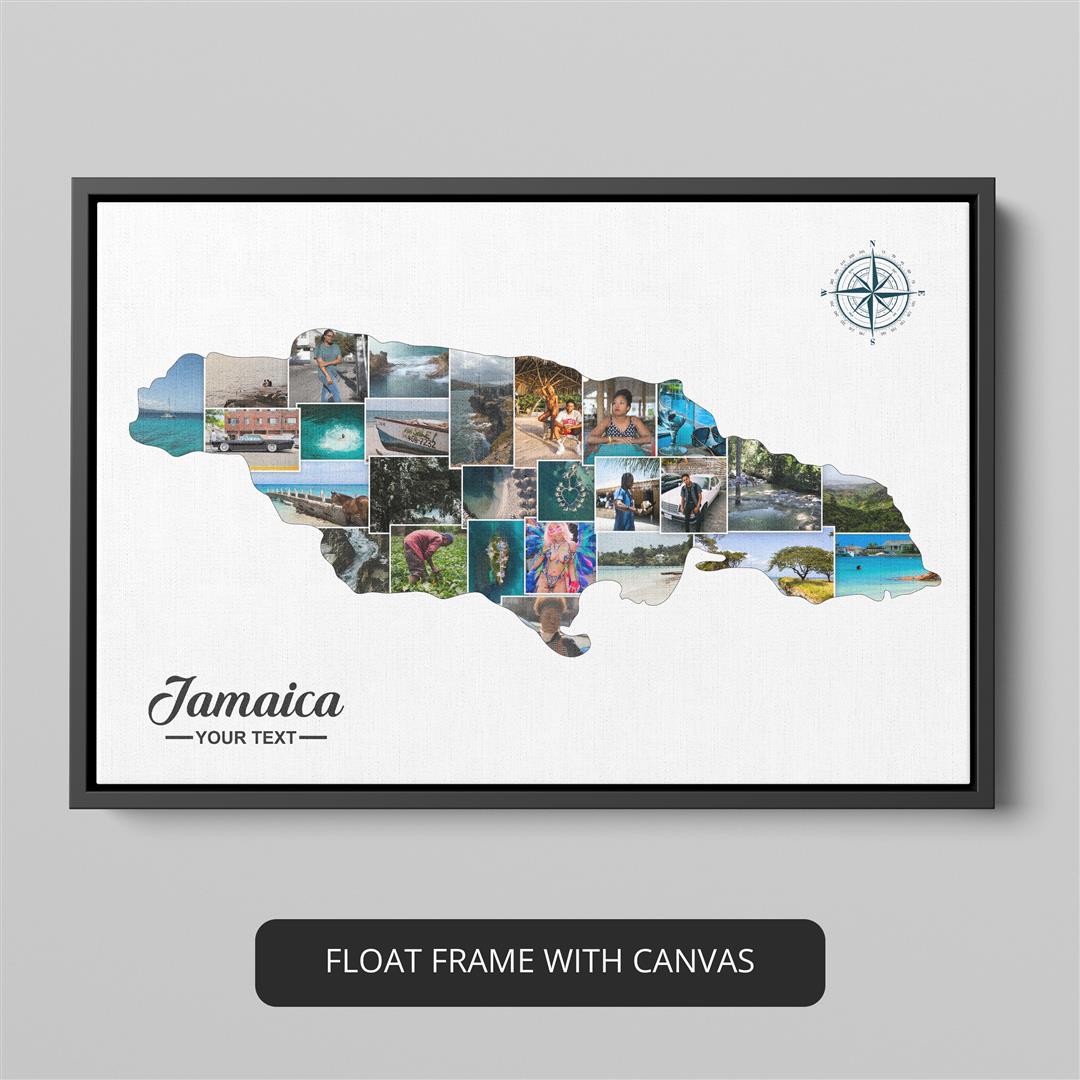 Map Jamaica: Custom Photo Collage - Showcase Your Love for the Country