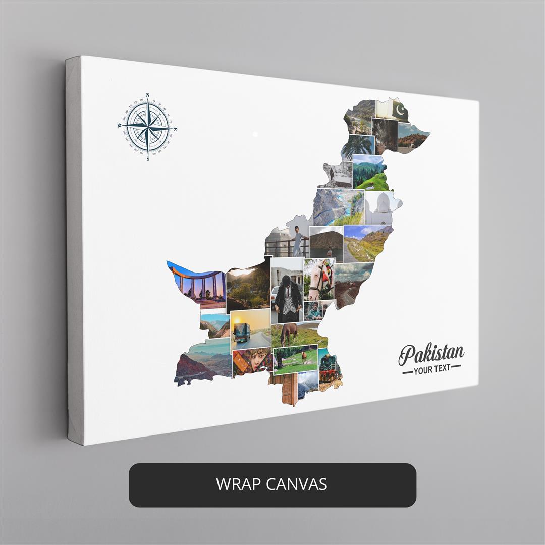 Customized Gifts Pakistan: Personalized Photo Collage - Map of Pakistan