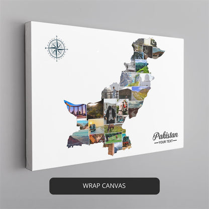 Customized Gifts Pakistan: Personalized Photo Collage - Map of Pakistan