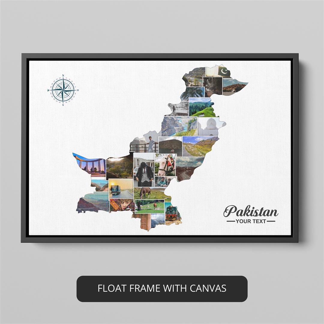 Express Your Love for Pakistan: Personalized Photo Collage - Wall Art Decor