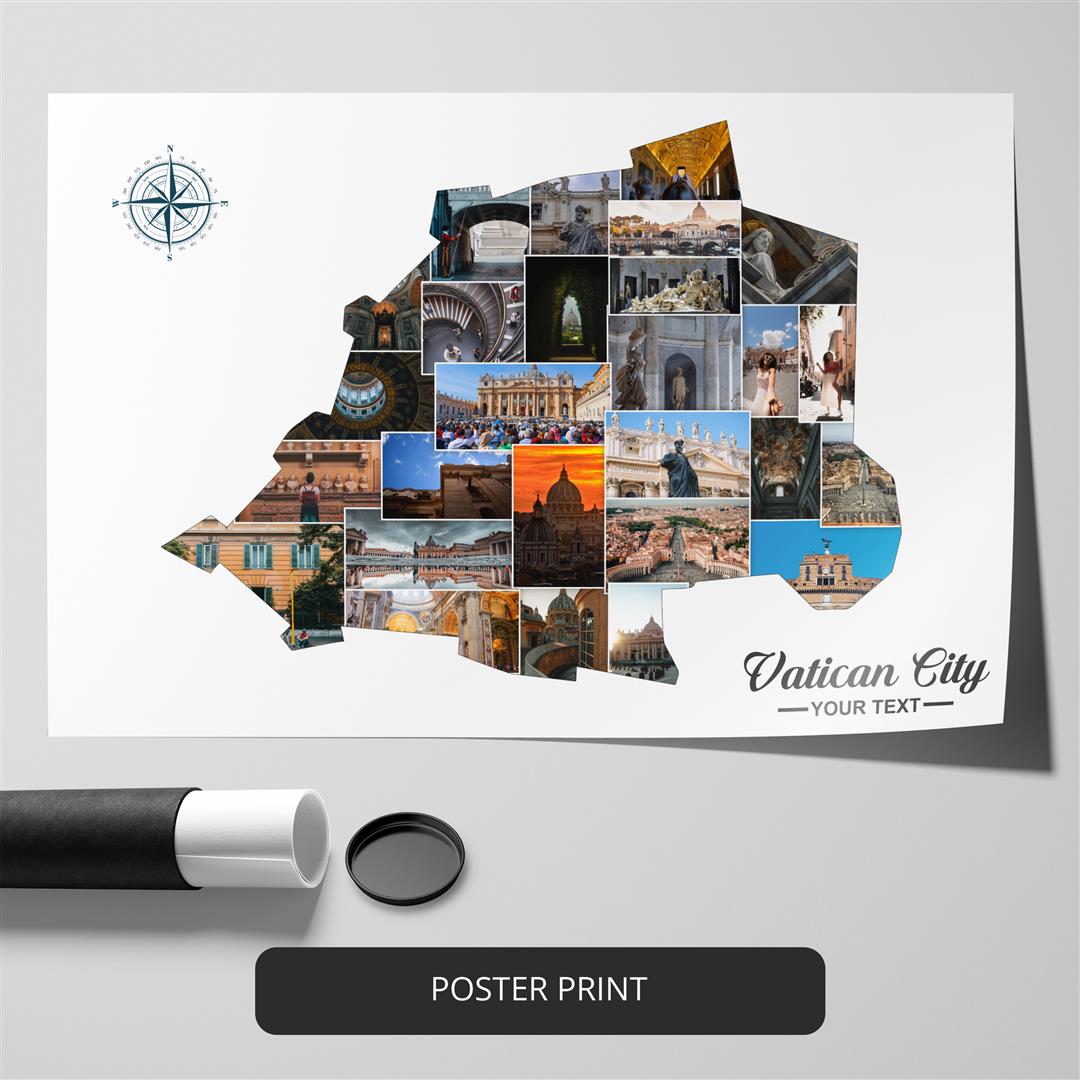 Vatican City Artwork: Unique Personalized Photo Collage - Ideal for Vatican Art Prints