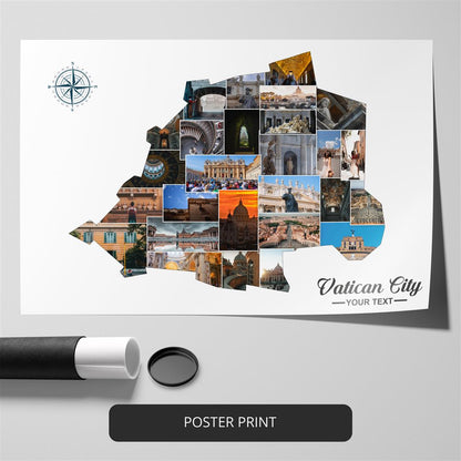Vatican City Artwork: Unique Personalized Photo Collage - Ideal for Vatican Art Prints